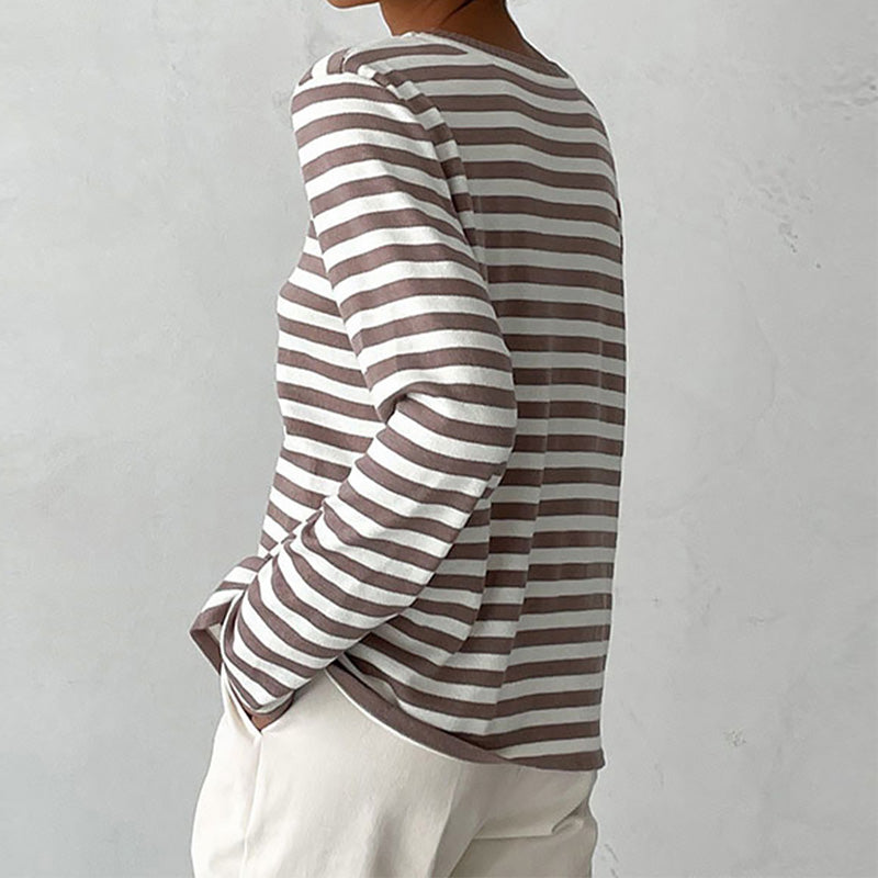 Tina - Striped Loose-Fit Long Sleeve Shirt