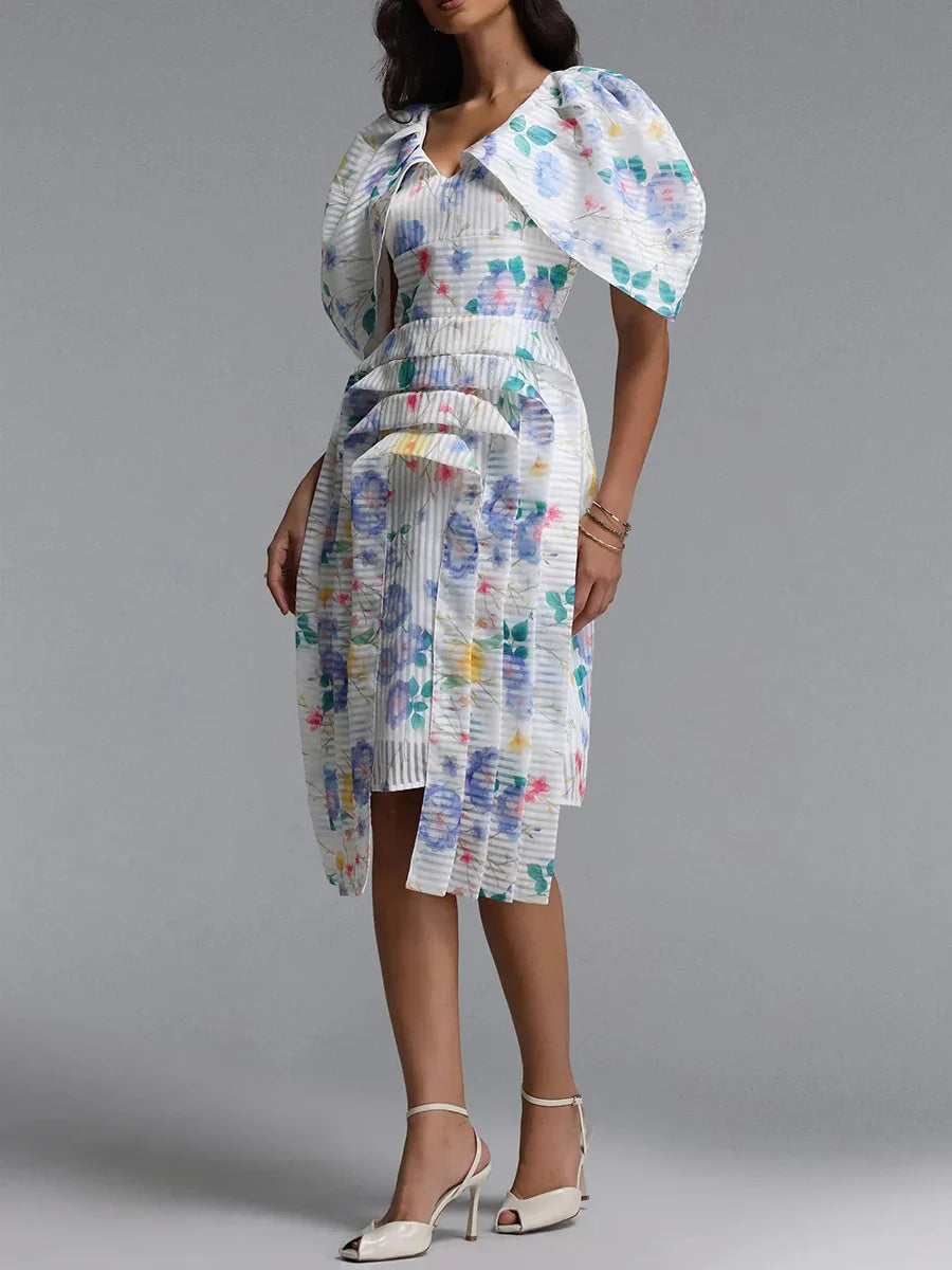 Ellen - Floral Print Midi Dress