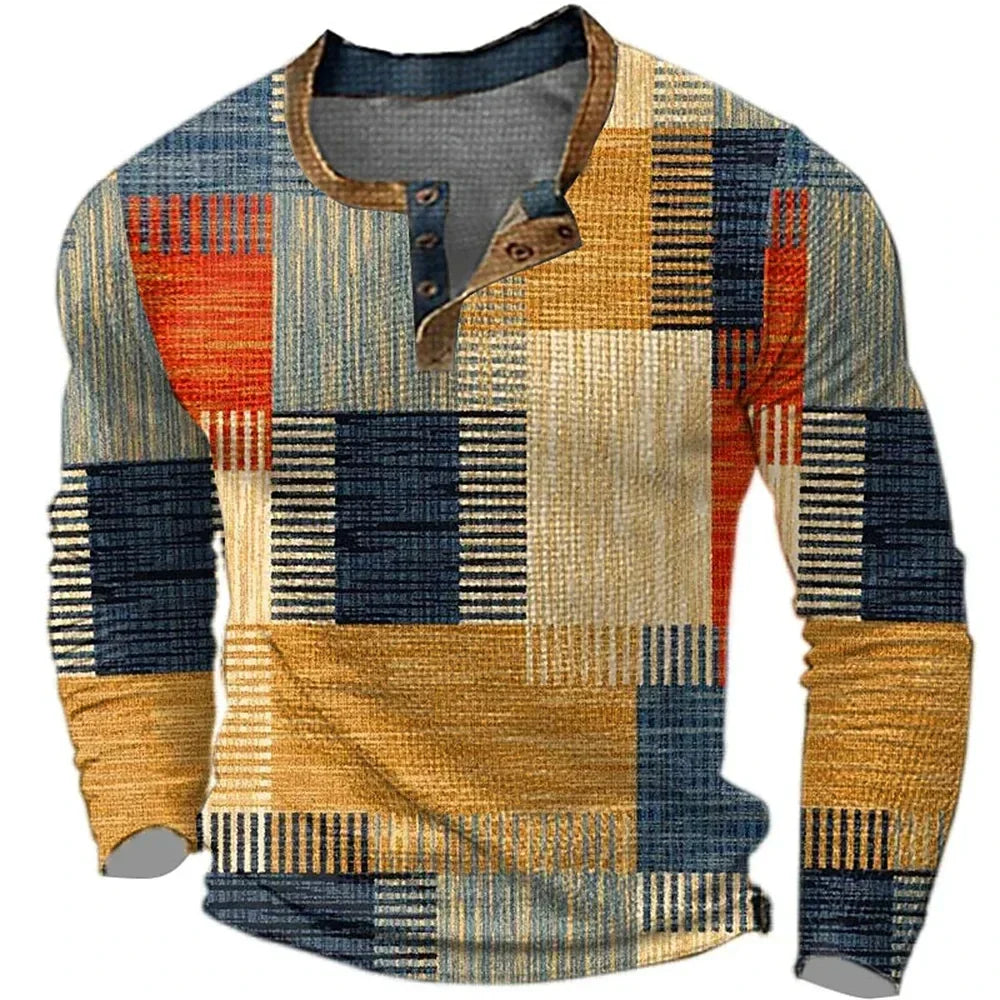 Jake - Colorful Henley Shirt