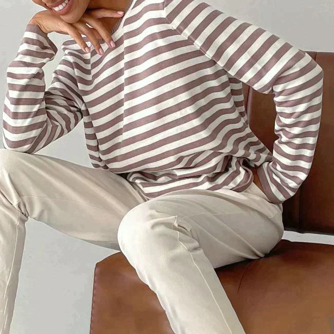 Tina - Striped Loose-Fit Long Sleeve Shirt