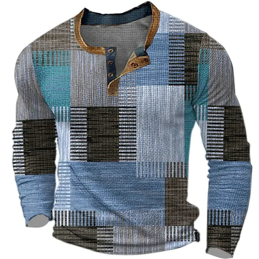 Jake - Colorful Henley Shirt