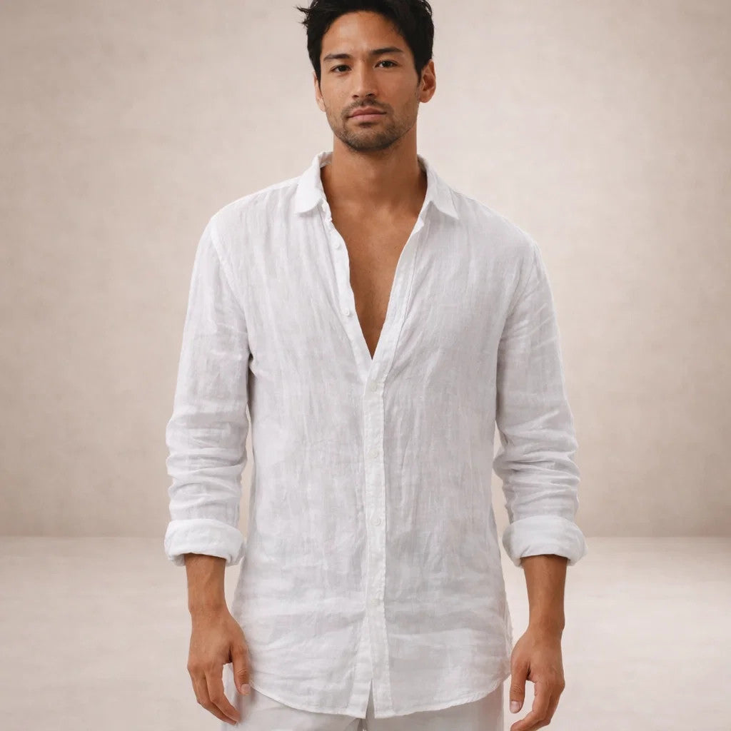 Lionel - Refined Men's Regular Fit Linen Button Down Shirt