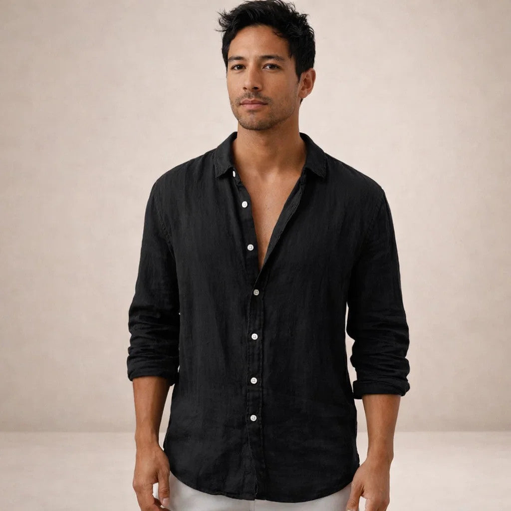 Lionel - Refined Men's Regular Fit Linen Button Down Shirt