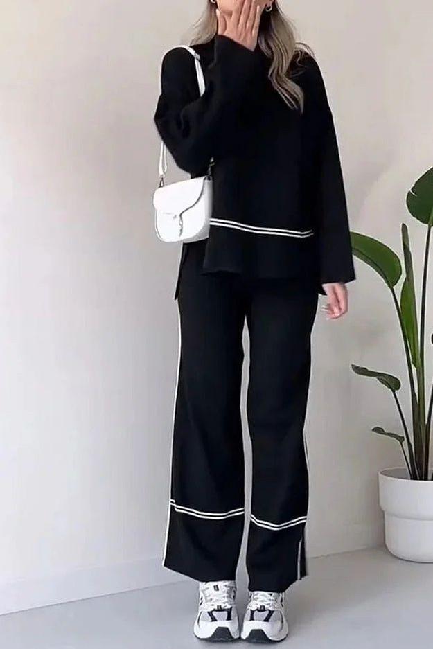 Letty - Colour Block Long Sleeve Two-Piece Set
