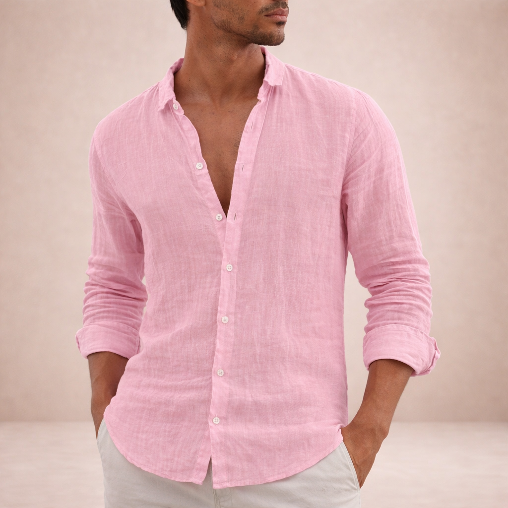 Lionel - Refined Men's Regular Fit Linen Button Down Shirt