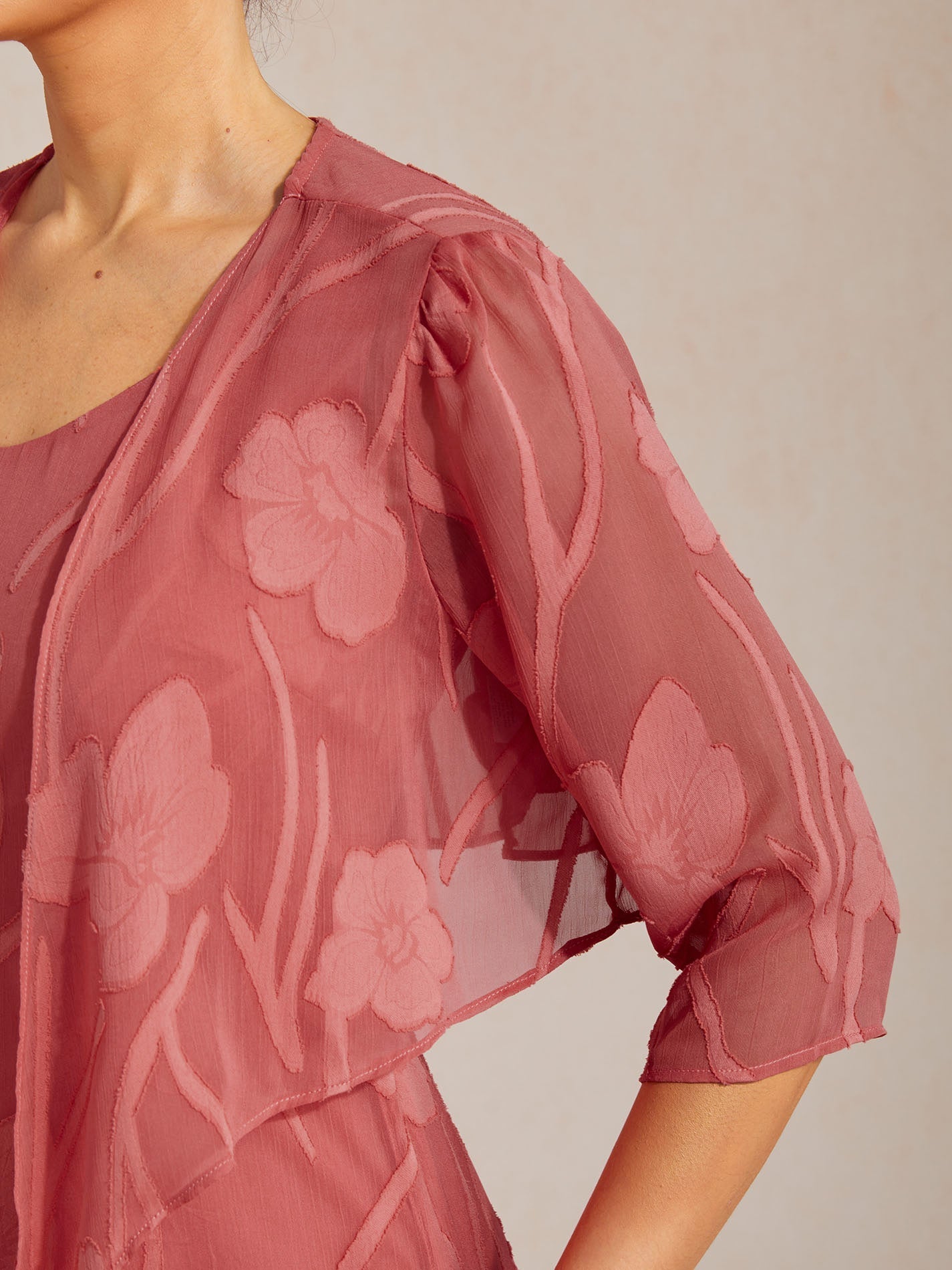 Zoe - Chiffon 3/4 Sleeve Shrug