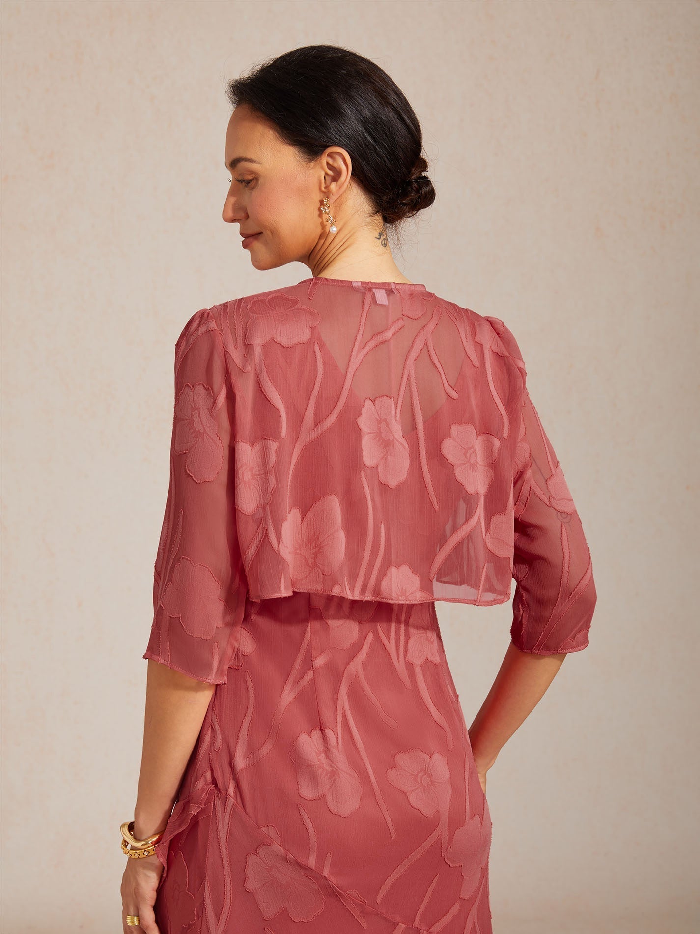 Zoe - Chiffon 3/4 Sleeve Shrug