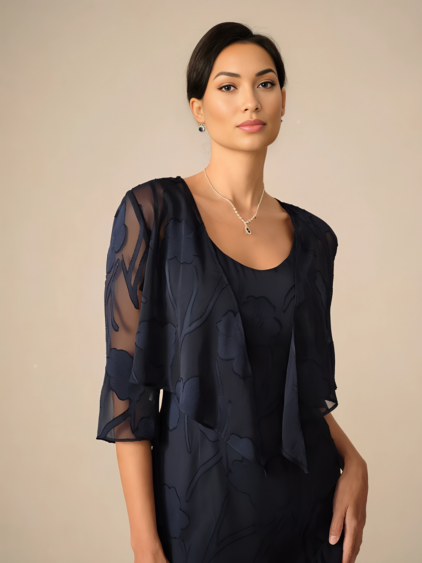 Zoe - Chiffon 3/4 Sleeve Shrug
