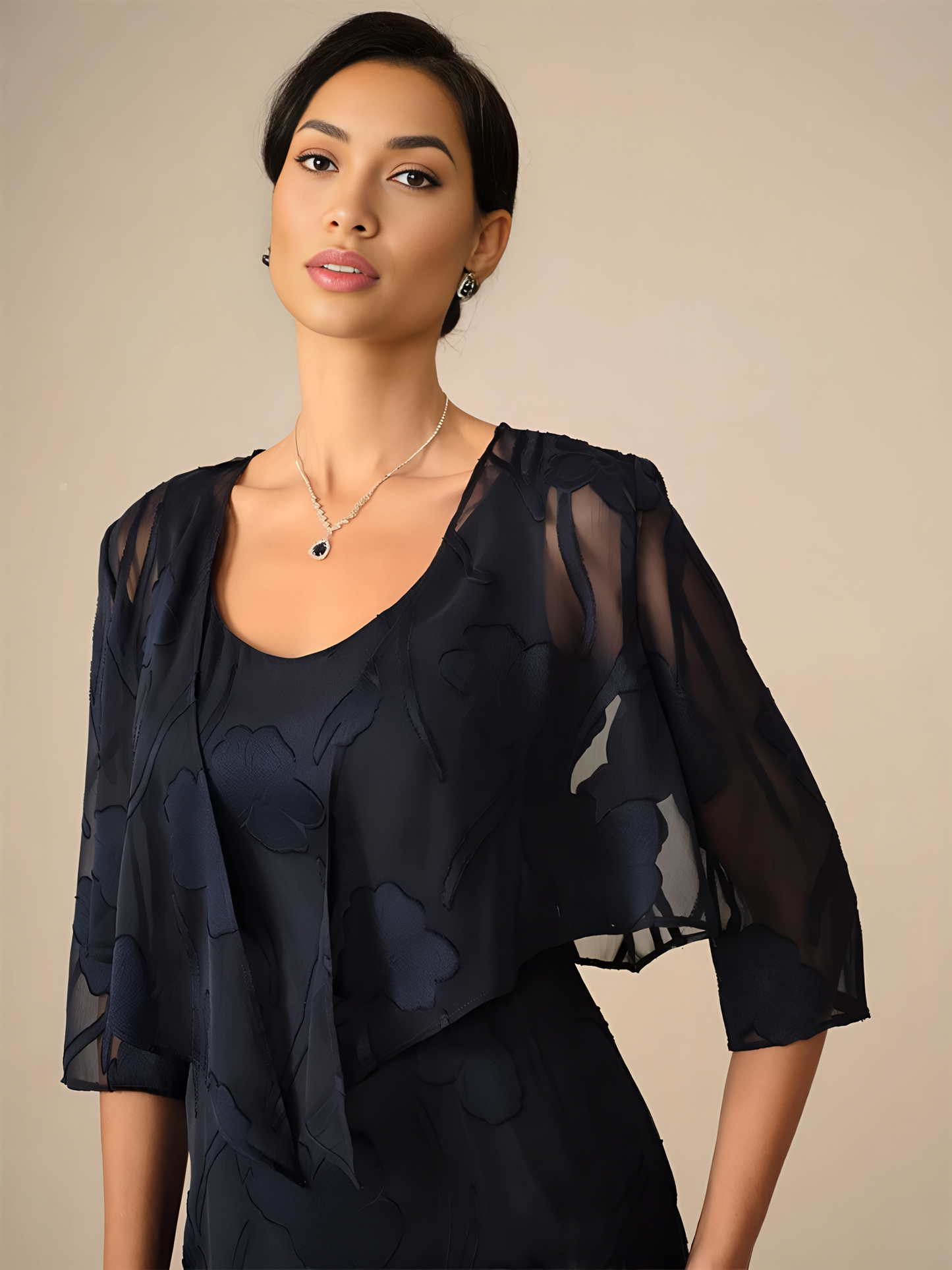 Zoe - Chiffon 3/4 Sleeve Shrug