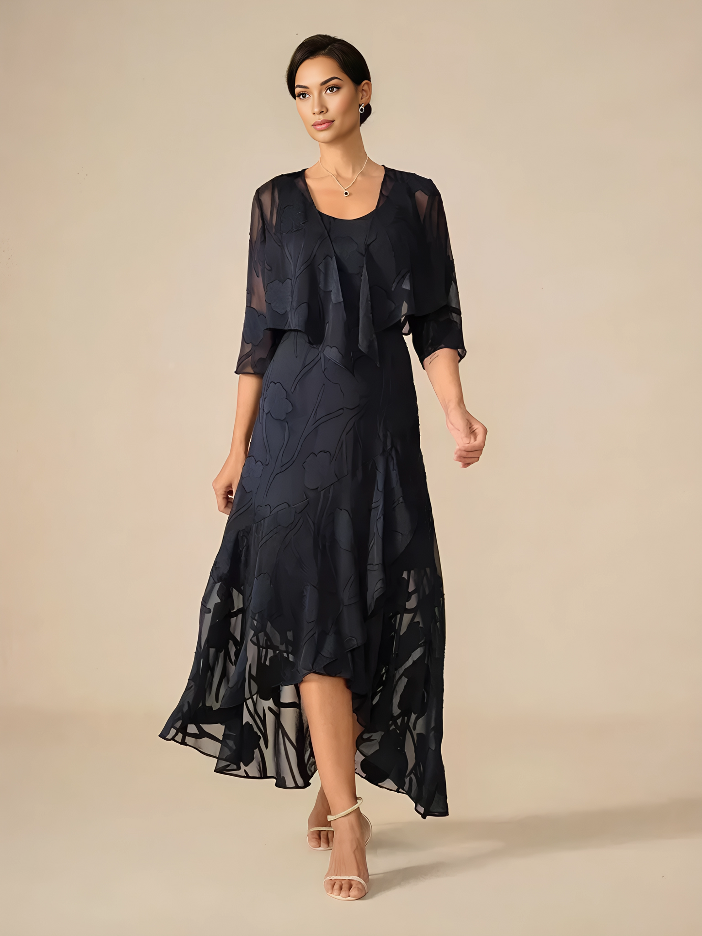 Zoe - Chiffon 3/4 Sleeve Shrug