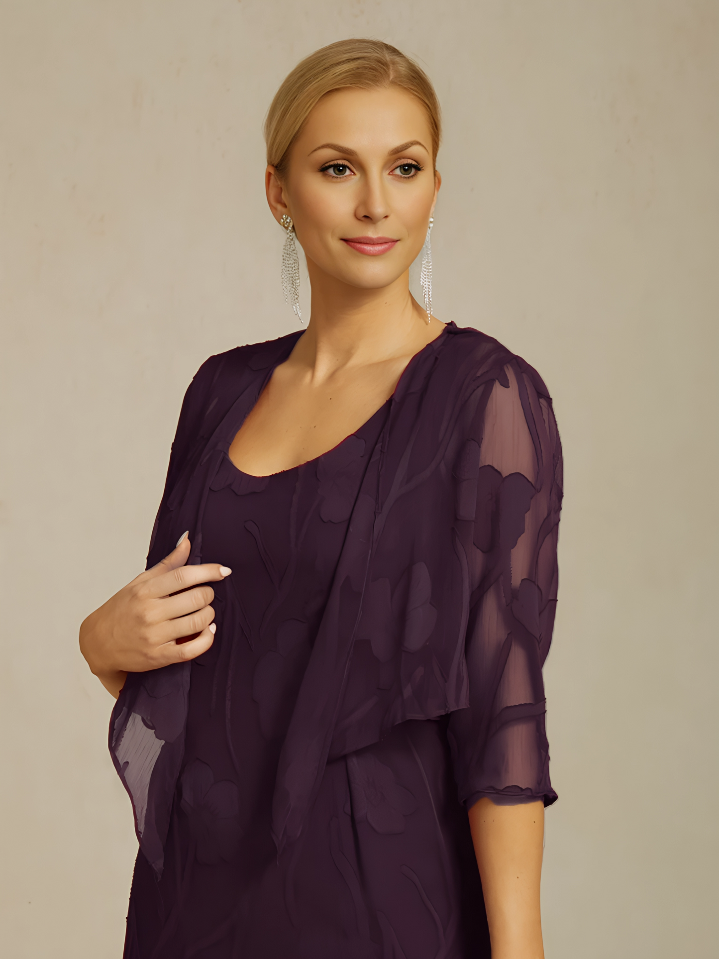 Zoe - Chiffon 3/4 Sleeve Shrug