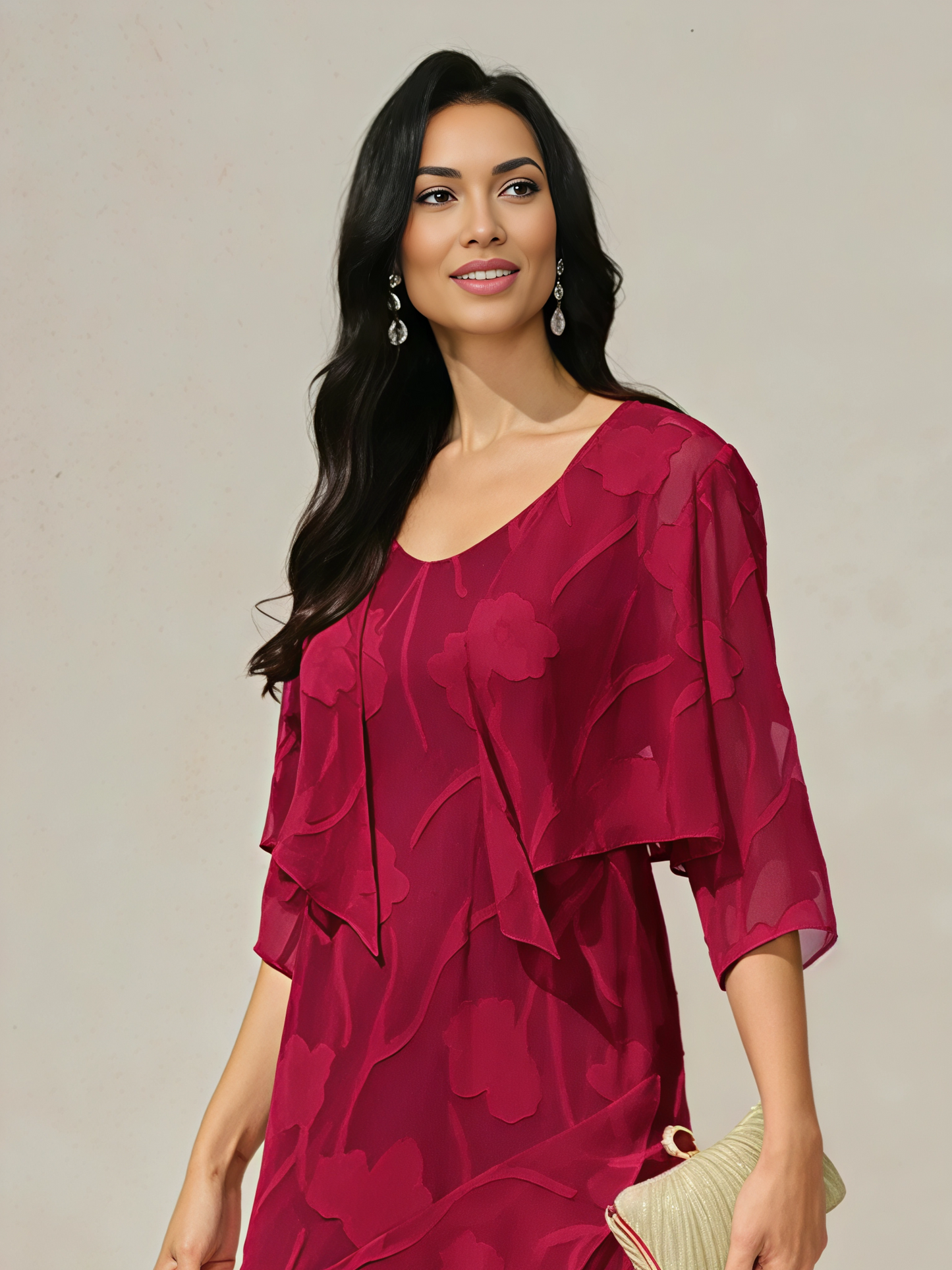 Zoe - Chiffon 3/4 Sleeve Shrug