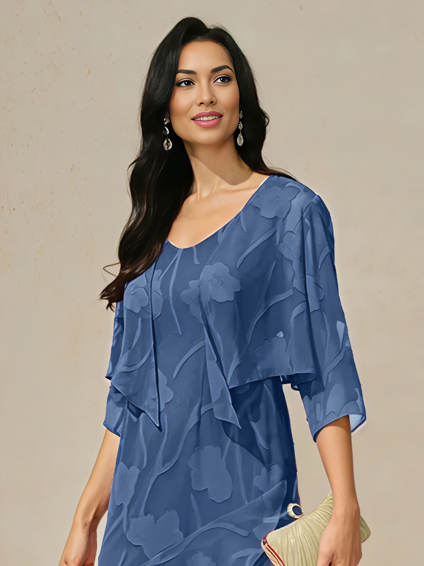 Zoe - Chiffon 3/4 Sleeve Shrug