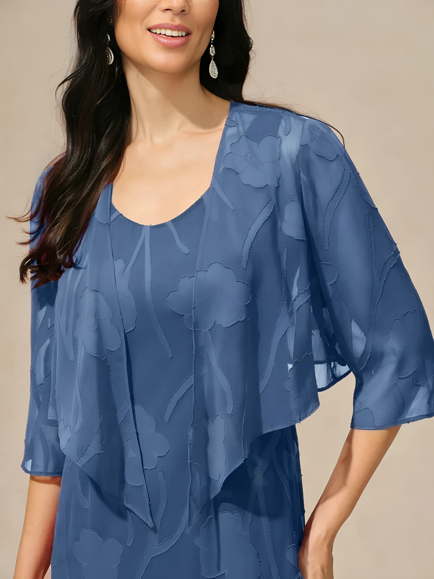 Zoe - Chiffon 3/4 Sleeve Shrug