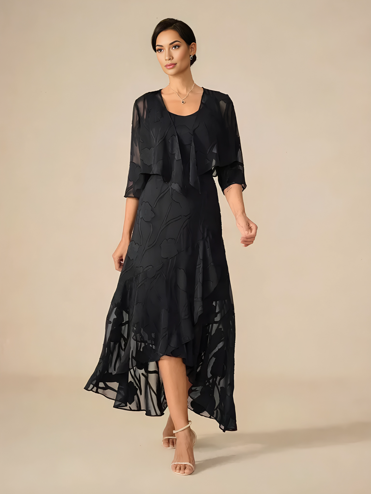 Zoe - Chiffon Asymmetrical Evening Gown