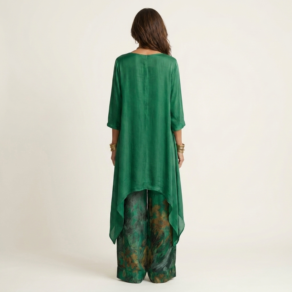 Elysian - Sophisticated Asymmetric Two Piece Tunic Set