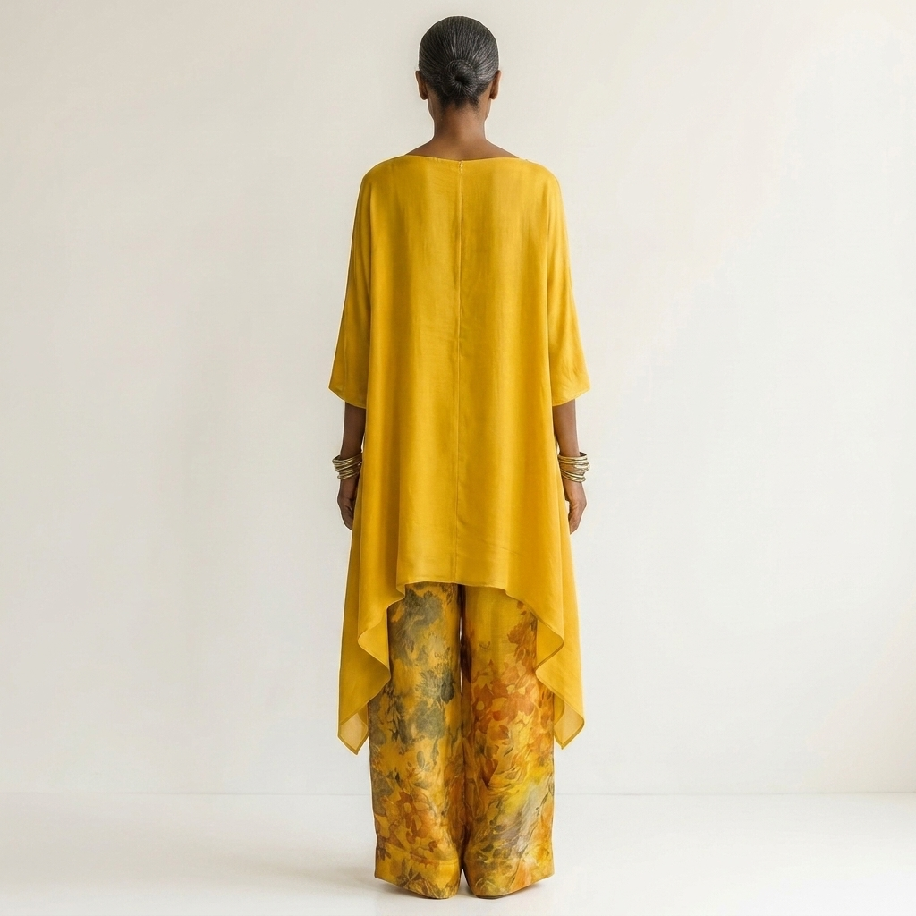 Elysian - Sophisticated Asymmetric Two Piece Tunic Set