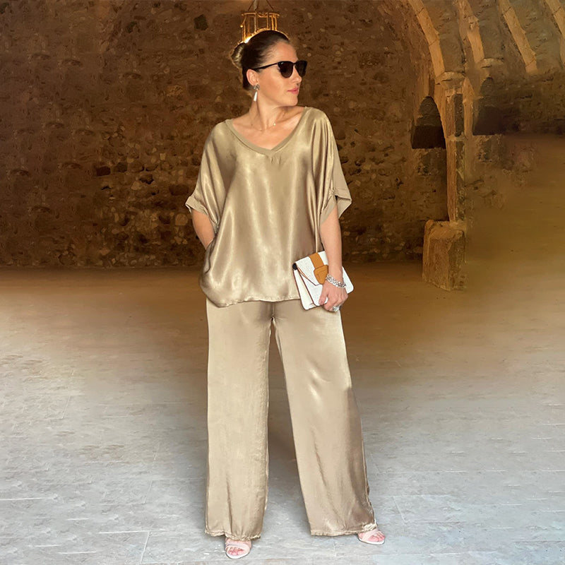 Sophia - Elegant Shiny Two-Piece Set