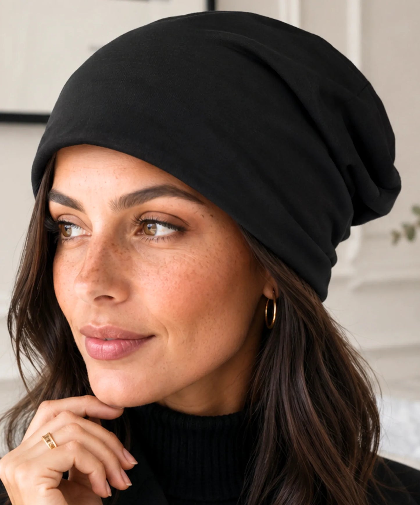 Luna - Elastic Oversized Women's Beanie